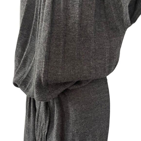 Ann Taylor Loft Womens Gray Wool Blend Pleated Blouson Sweater Dress Knit sz M - Picture 11 of 16